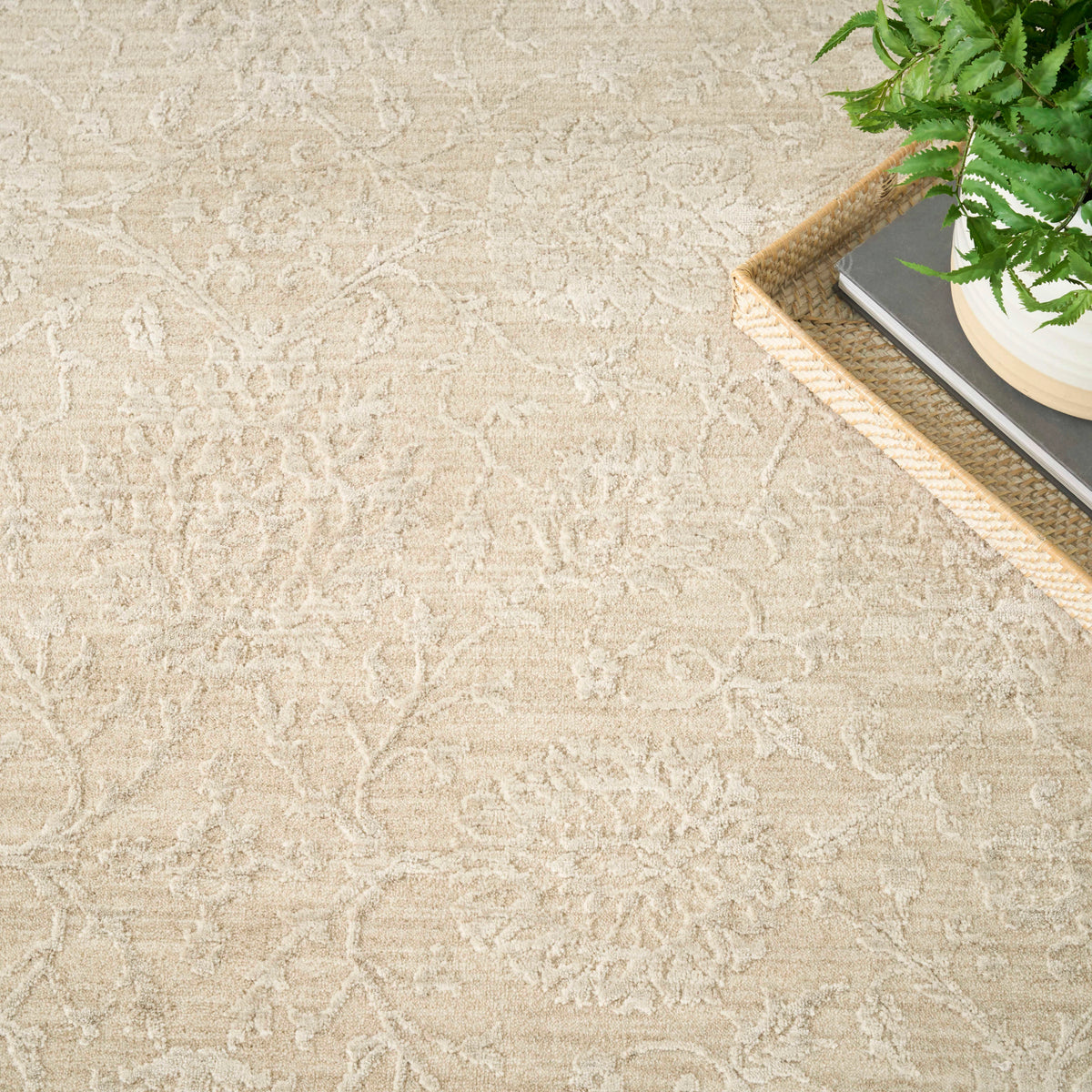 Livia Beige Foral Area Rug