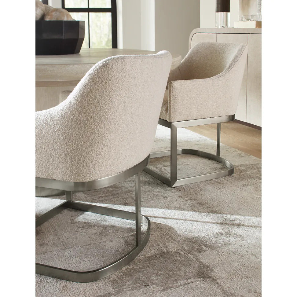 Reyeh Boucle Arm Chair With Metal Base