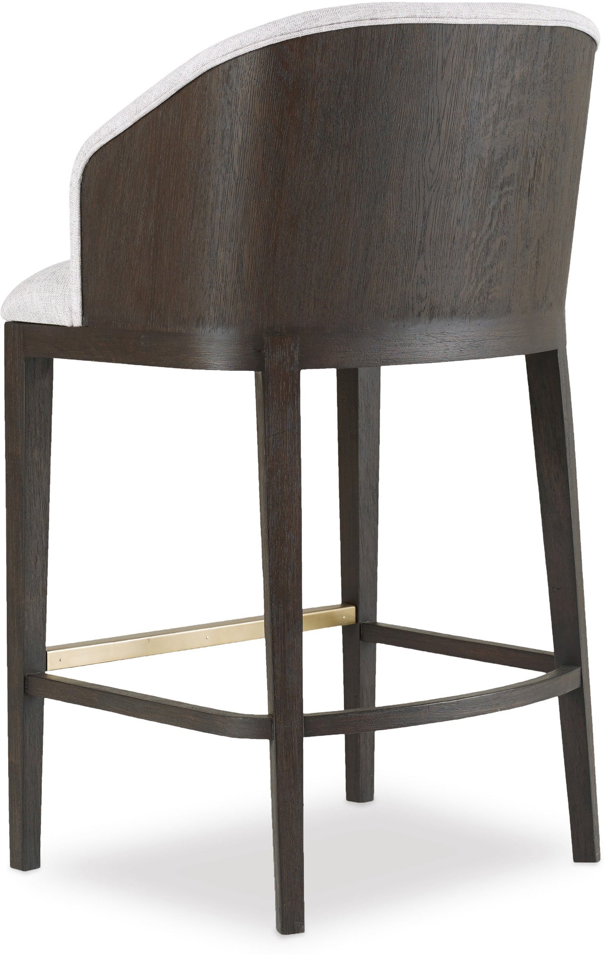 Chanes Upholstered Wood & Brass Bar Stool