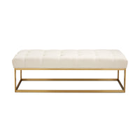 Elisha Modern Ivory Linen & Gold Bench