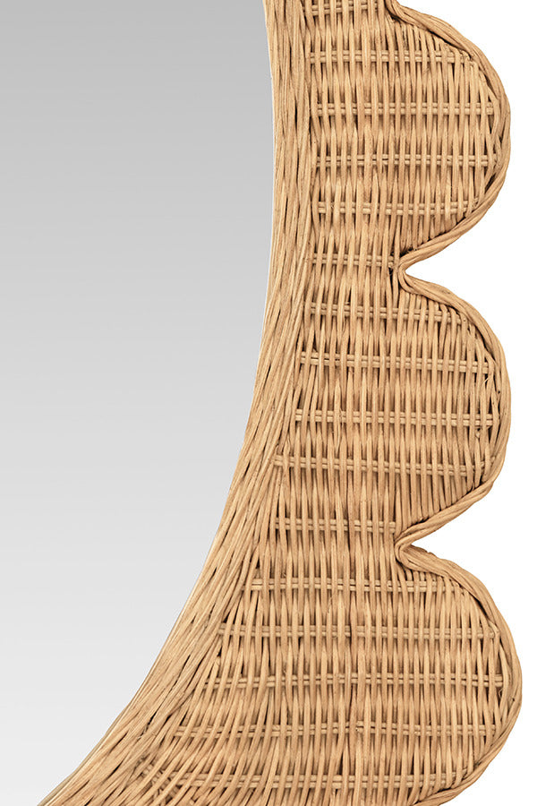 Harbor Scalloped Woven Rattan Mirror