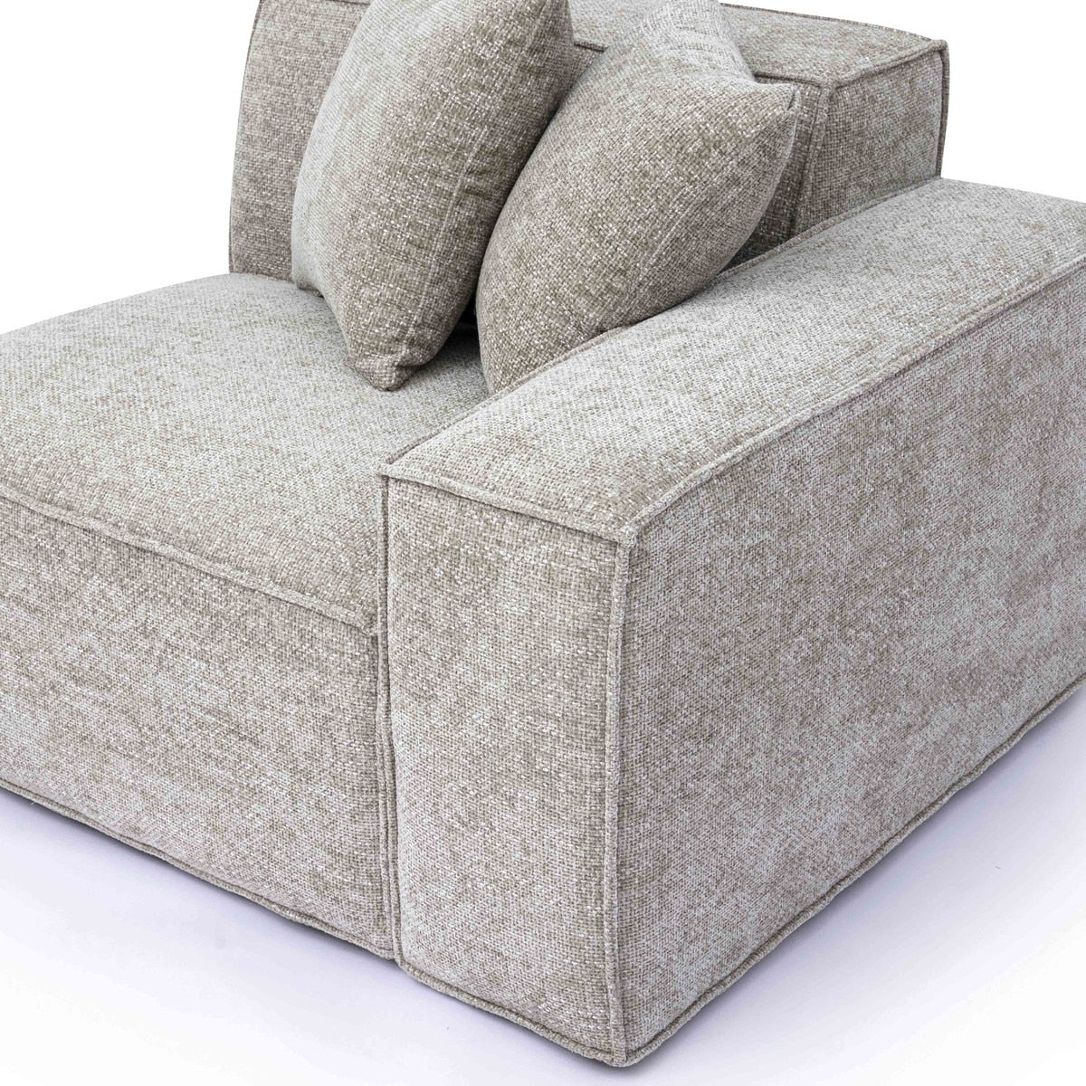 Mindy Taupe Chenille Basketweave RAF Corner Chair