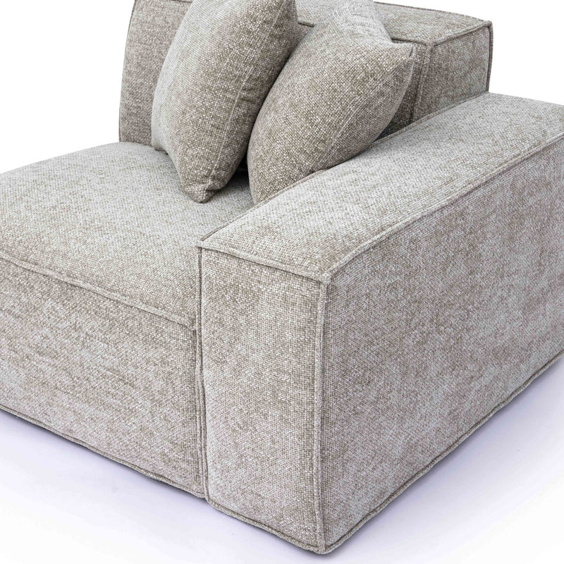 Mindy Taupe Chenille Basketweave RAF Corner Chair