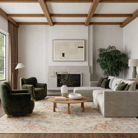 Goldie Ivory Rust Wool Persian Style Area Rug