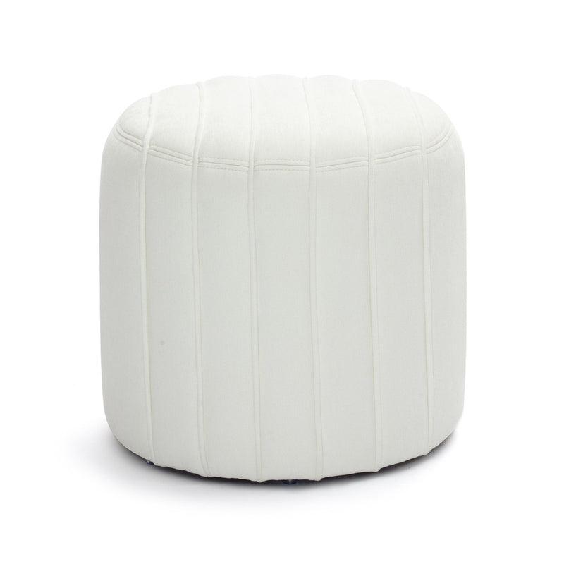 Addison Cream Chenille Ottoman