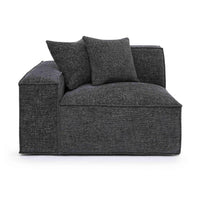 Mindy Charcoal Performance Chenille Basketweave LAF Corner Chair