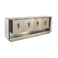 Bridlepath 94.5" Striated Silver & Oak Sideboard