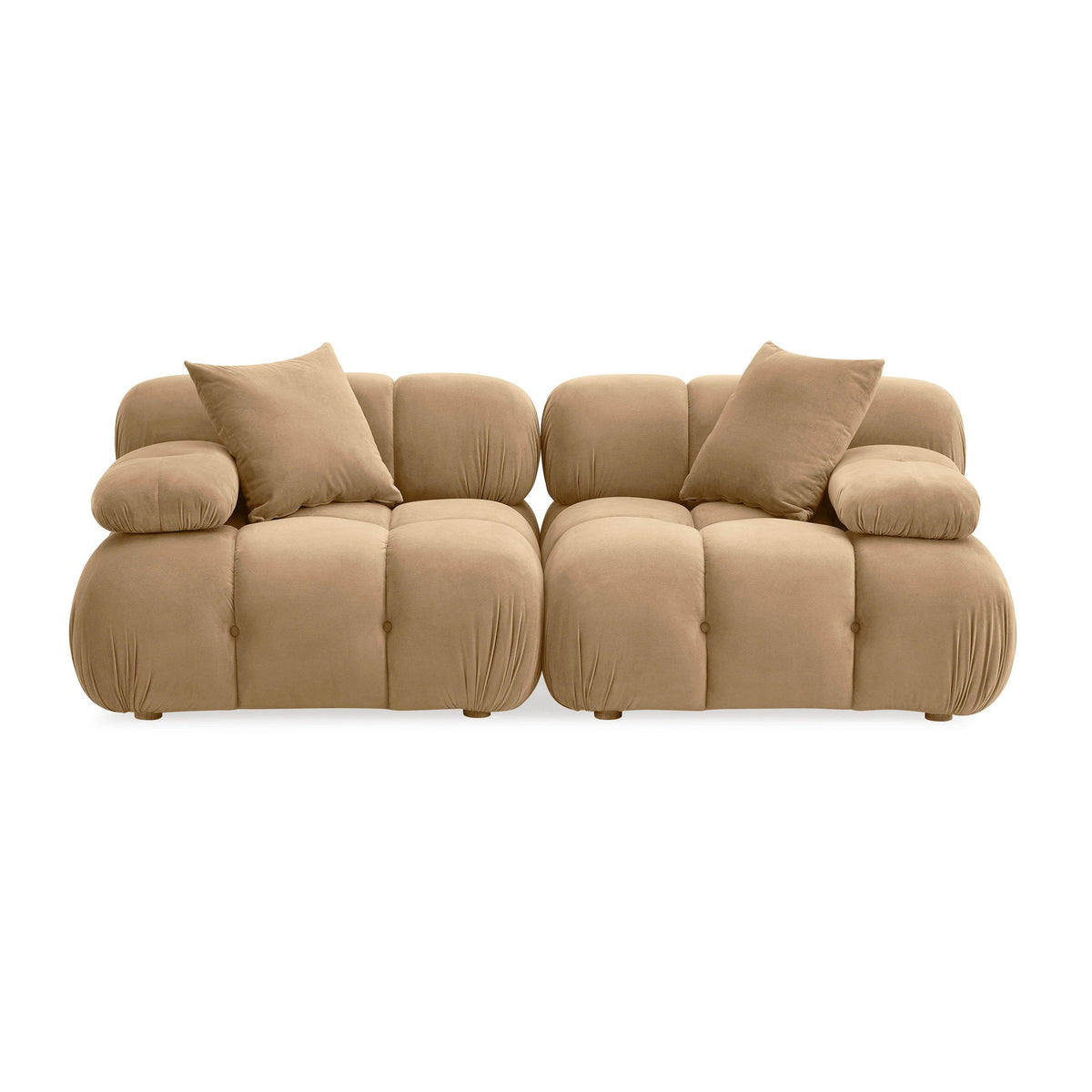 Vogue 78.7” Cafe Au Lait Performance Velvet Modular Loveseat