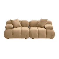 Vogue 78.7” Cafe Au Lait Performance Velvet Modular Loveseat