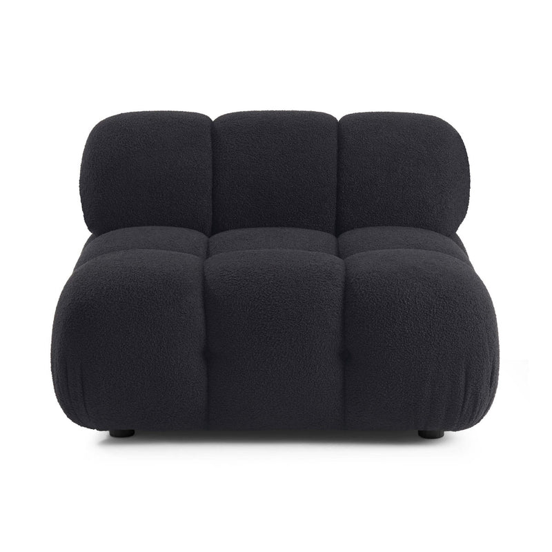 Vogue Black Vegan Shearling Modular Armless Chair
