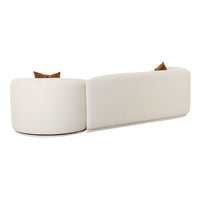 Pablo 111.8" Plush Cream Boucle 2-Piece Modular LAF Sofa