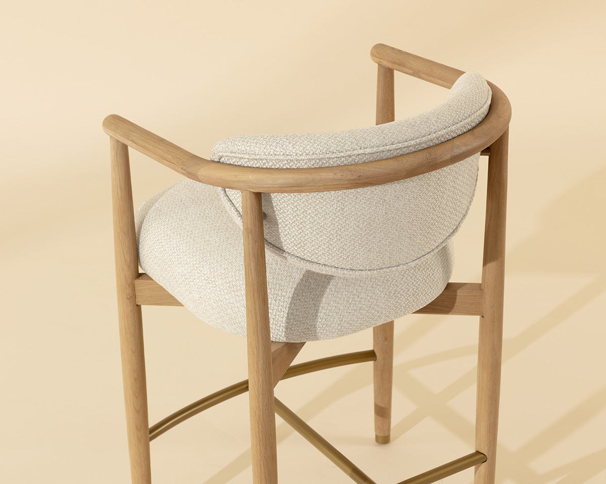 Sigrid Oatmeal Upholstered Oak Counter Stool