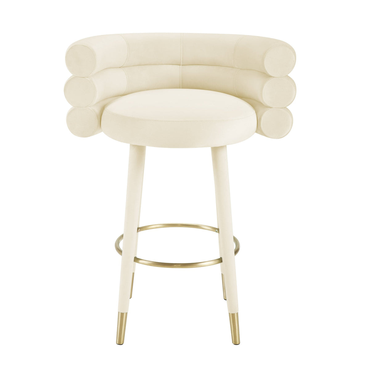 Nazri Cream Velvet Bar Stool