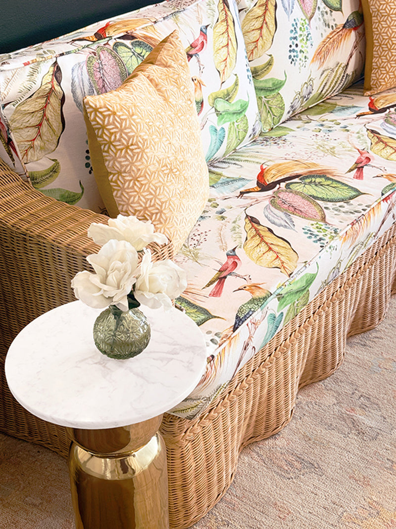 Margaux Brass & White Marble Accent Table