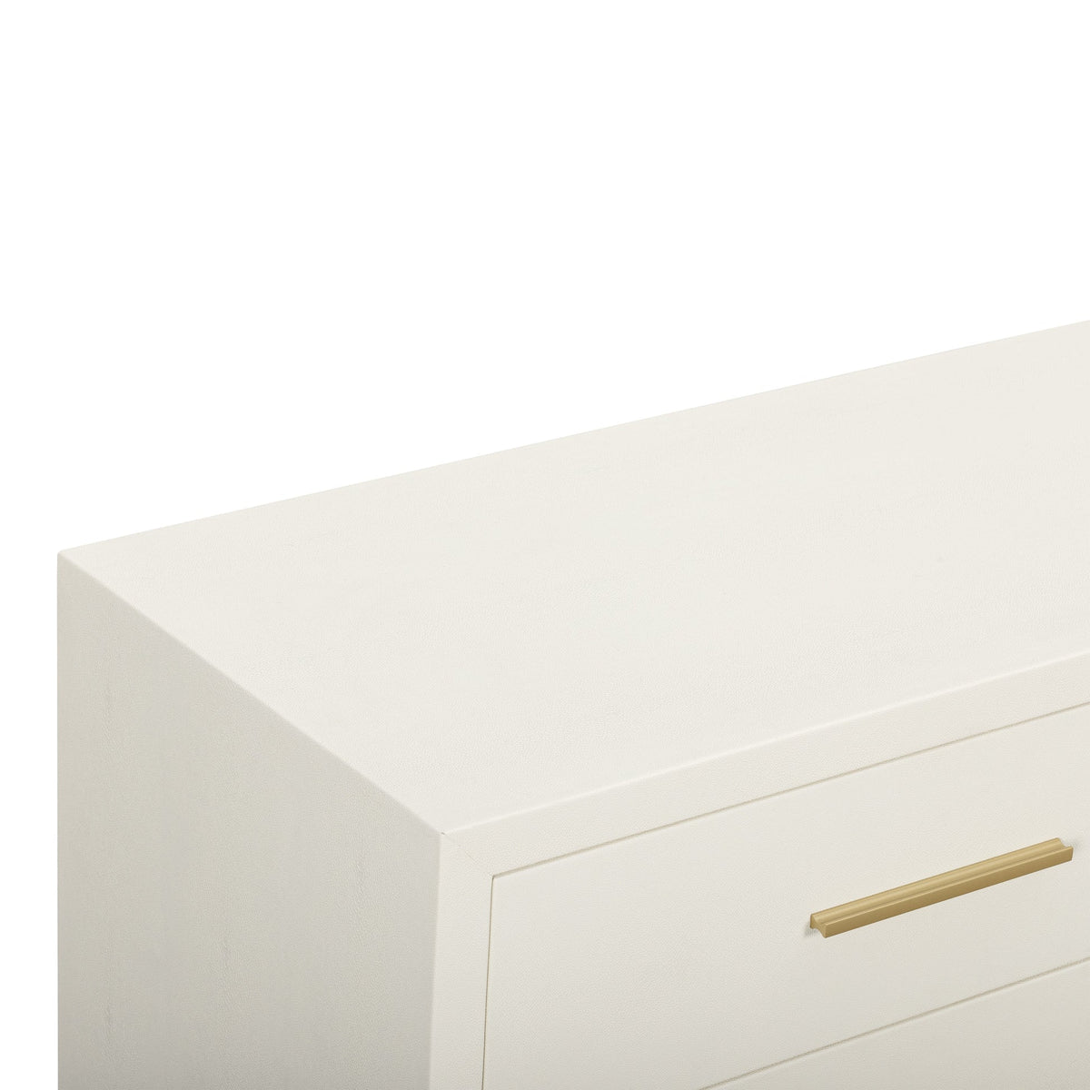 Dorite 62" Cream Faux Shagreen 6-Drawer Dresser