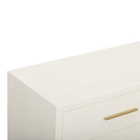 Dorite 62" Cream Faux Shagreen 6-Drawer Dresser