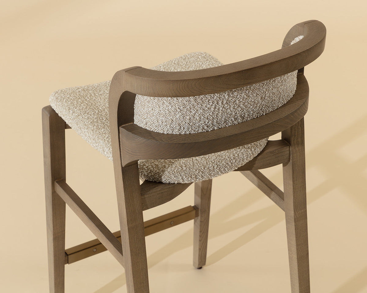 Arco Oatmeal Solid Ash Wood Counter Stool