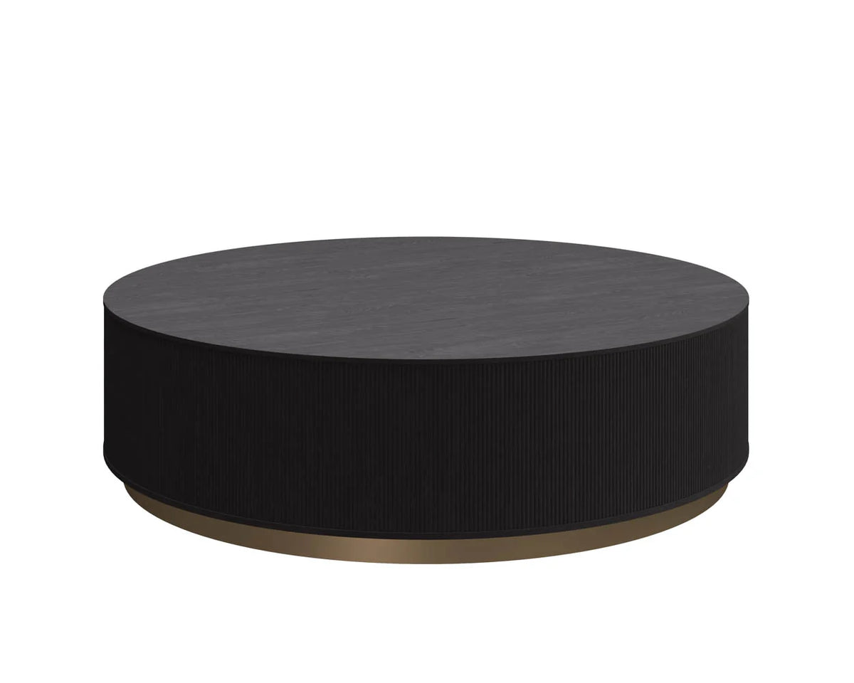 Kalla 44" Charcoal Oak & Brushed Gold Coffee Table
