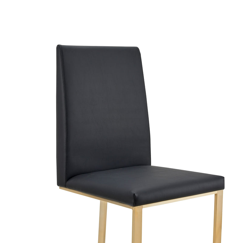 Camille Modern Dark Grey & Gold Dining Chair