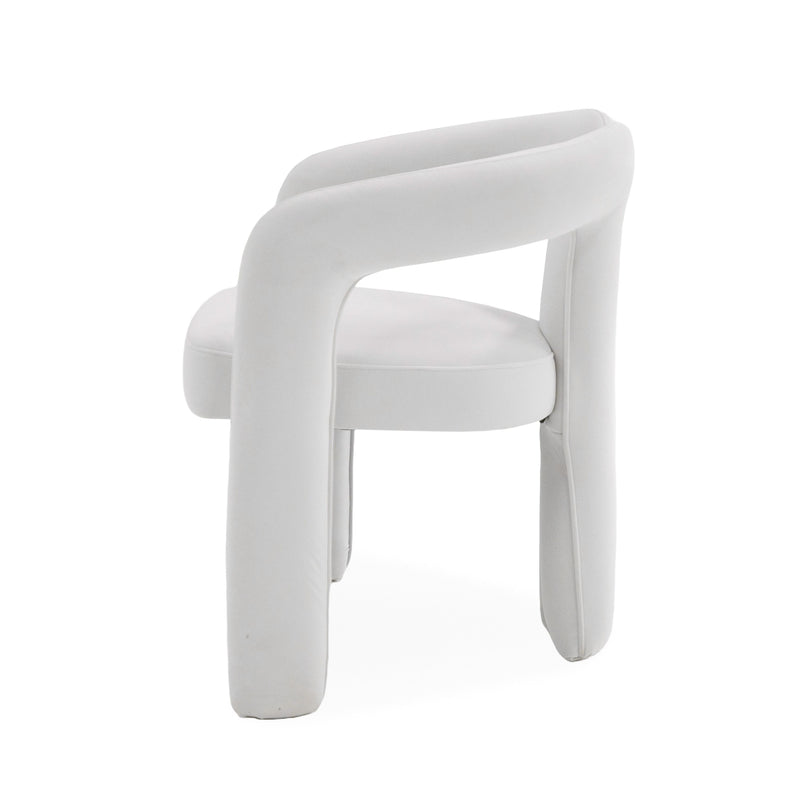 Kika Glam White Velvet Dining Chair