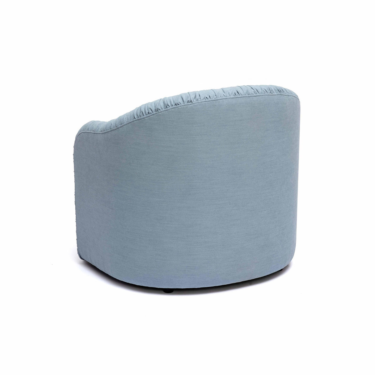 Pamela Faded Blue Upcycled Performance Fabric Tassel Accent Chair