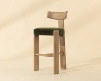 Horton Rustic Oak & Forest Green Bar Stool