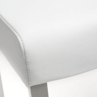 Moriah White Vegan Leather & Steel Counter Stools (Set of 2) - Luxury Living Collection