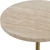 Layla Travertine & Gold Accent Table