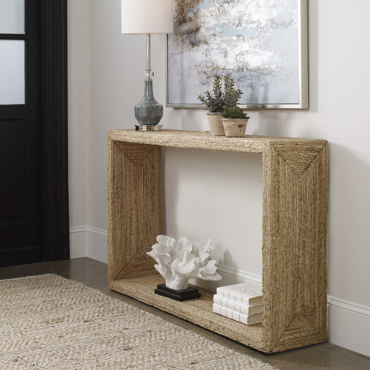 Tora Natural Woven Console Table