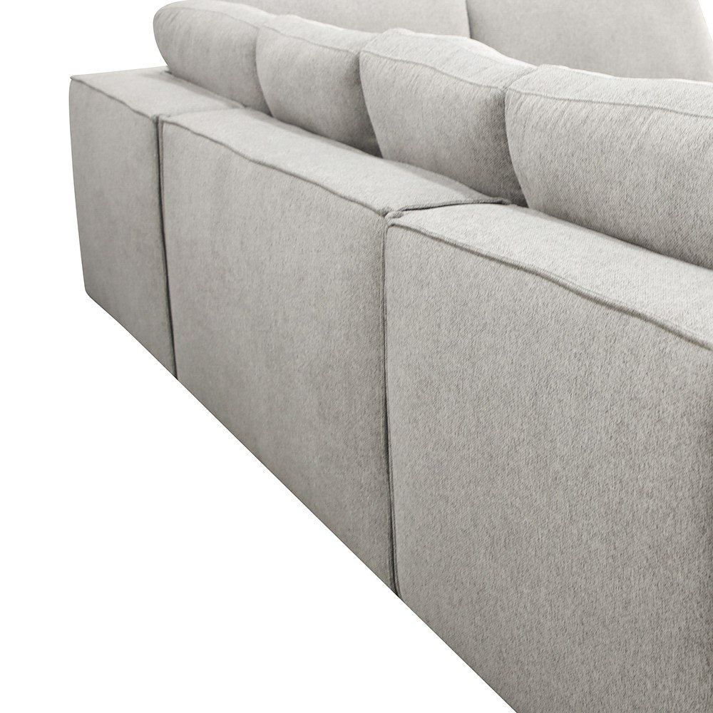 Luce Modern Light Grey Fabric Sectional Sofa W/ Right Facing Chaise