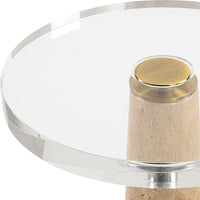 Idyll Natural Travertine & Crystal Martini Table