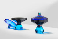 Jacqueline European Artist Collection Crystal Cobalt Bonbonniere
