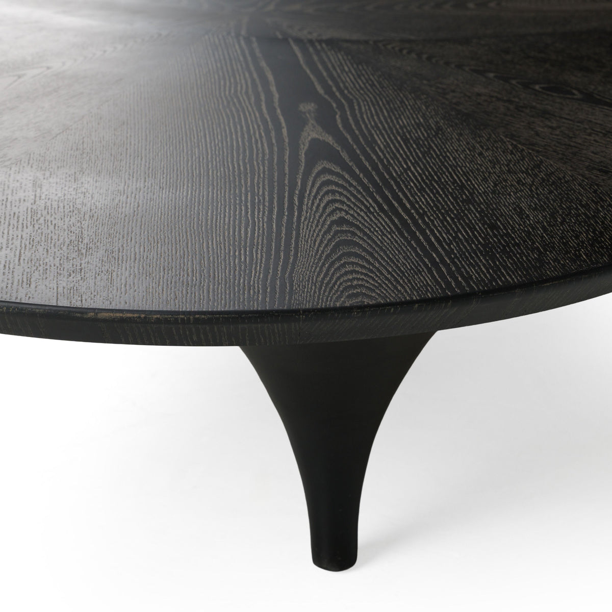 Tisha 64" Modern Free Form Black Ash Coffee Table