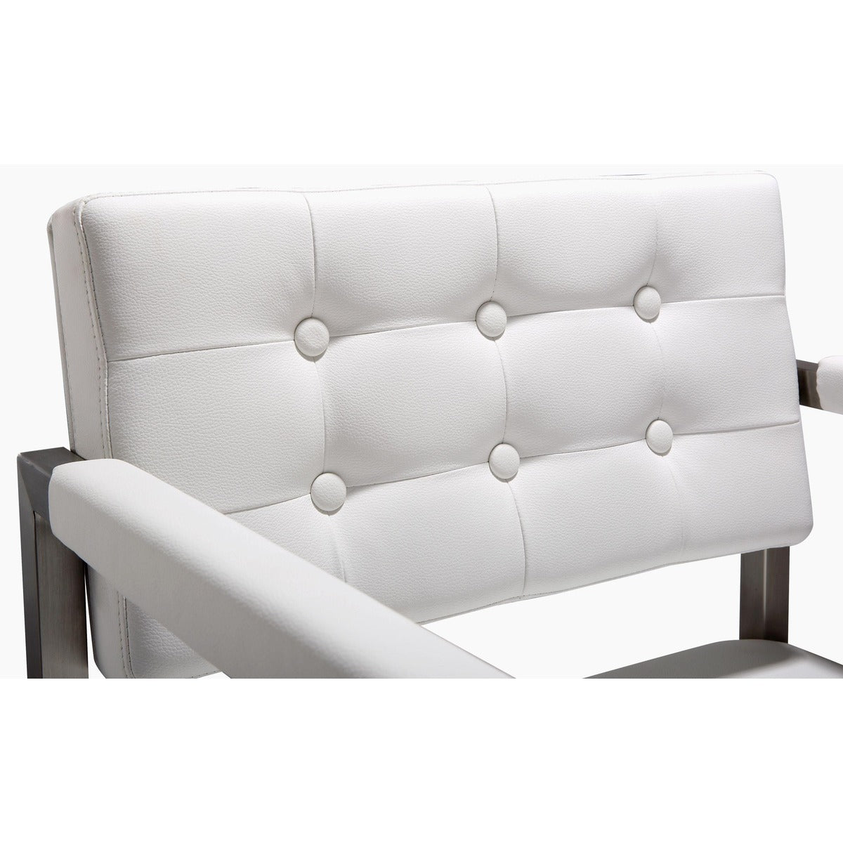 Lila White Faux Leather & Steel Barstool - Luxury Living Collection