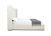 Casy Modern Off White Fabric Bed