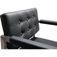 Lila Black Steel Vegan Leather Counter Stool - Luxury Living Collection
