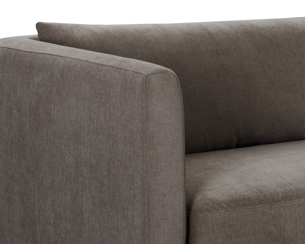 Leander 97.5" Fully Upholstered Brown Sofa
