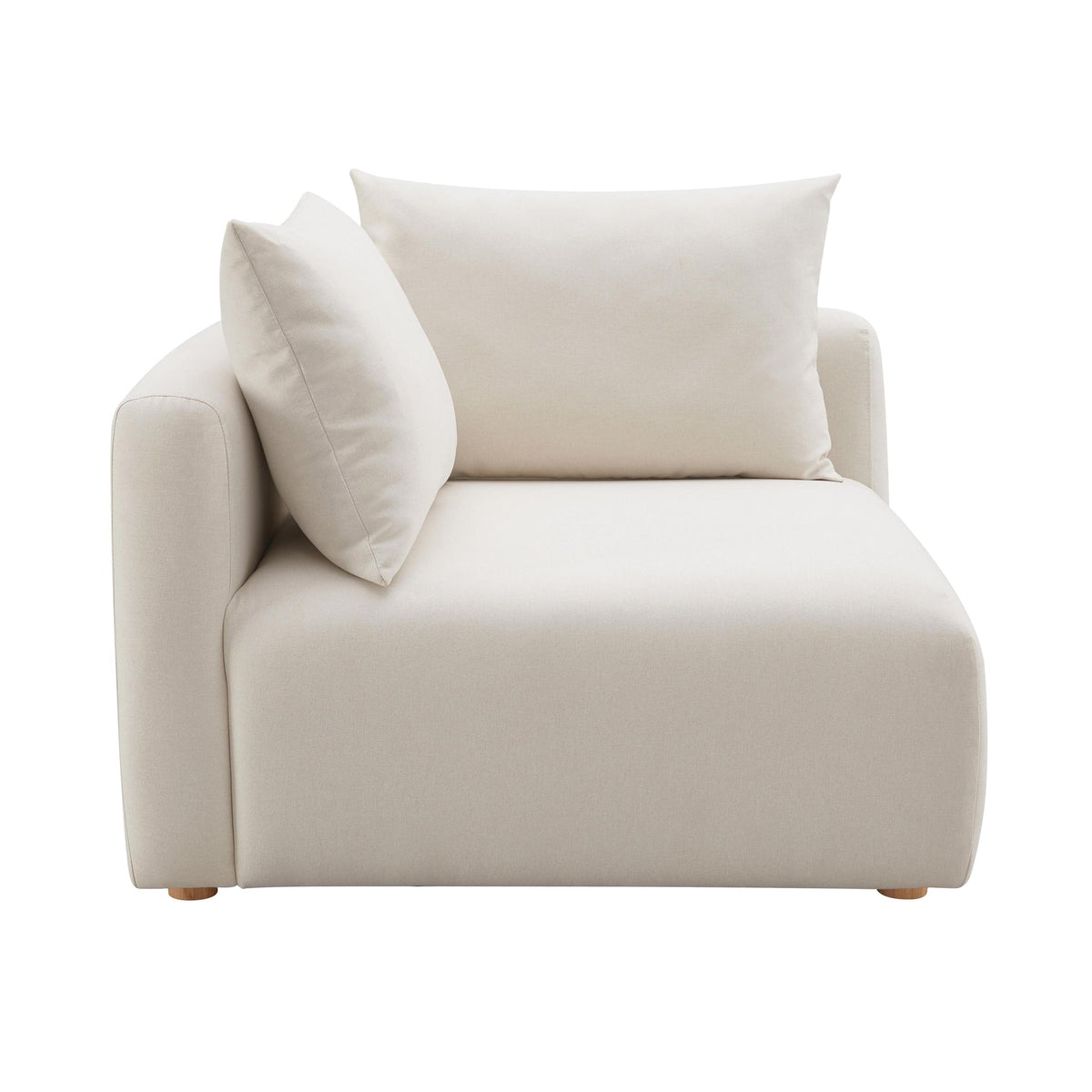 Karsyn Plush Cream Performance Linen Modular Corner Chair