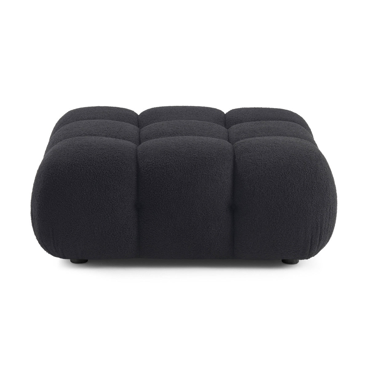Vogue Black Vegan Shearling Modular Ottoman