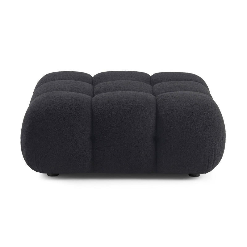 Vogue Black Vegan Shearling Modular Ottoman