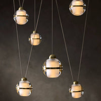 Noble 82" Crystal & Antique Brass Multi-Drop Chandelier