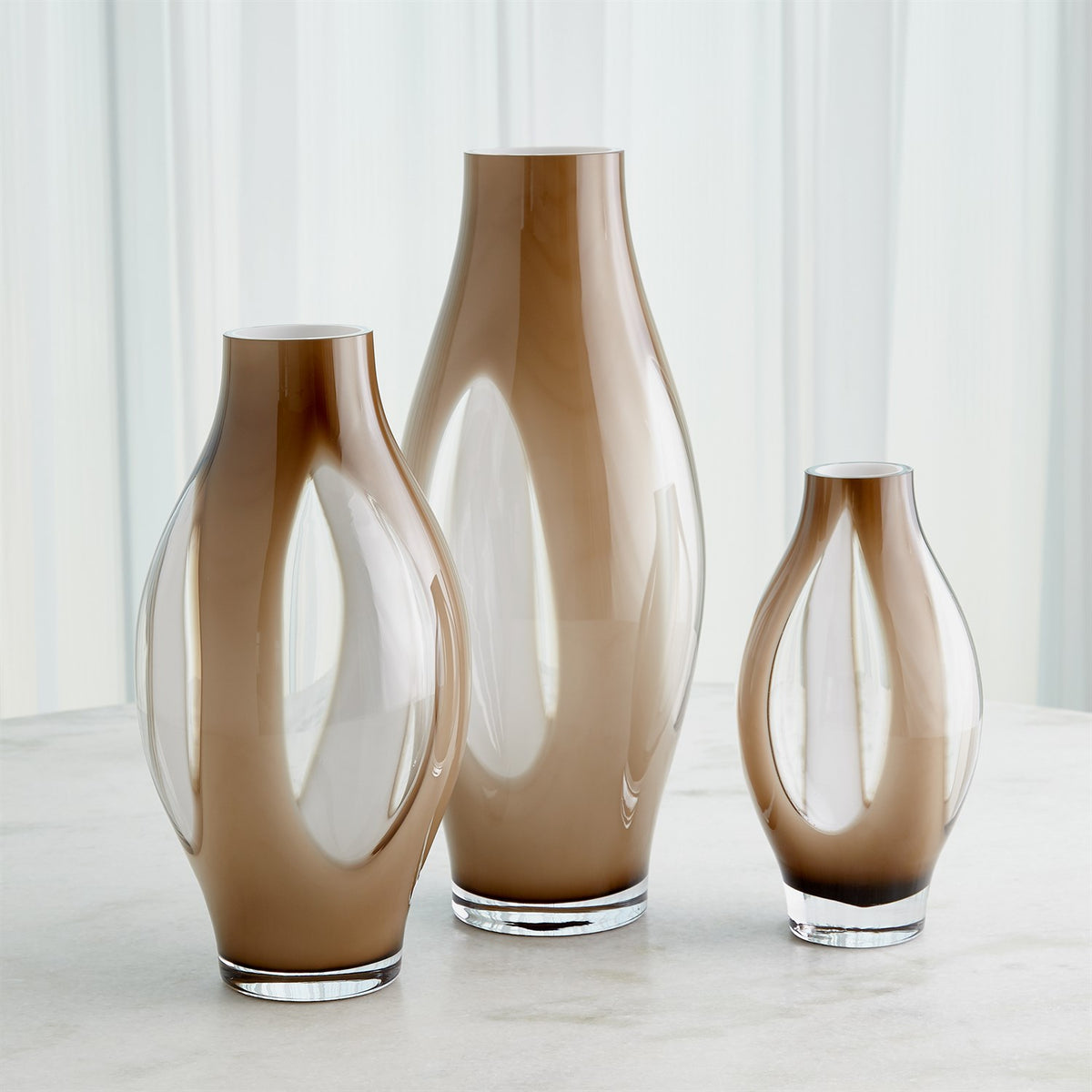Kura Amber Vases (3 Sizes Available)