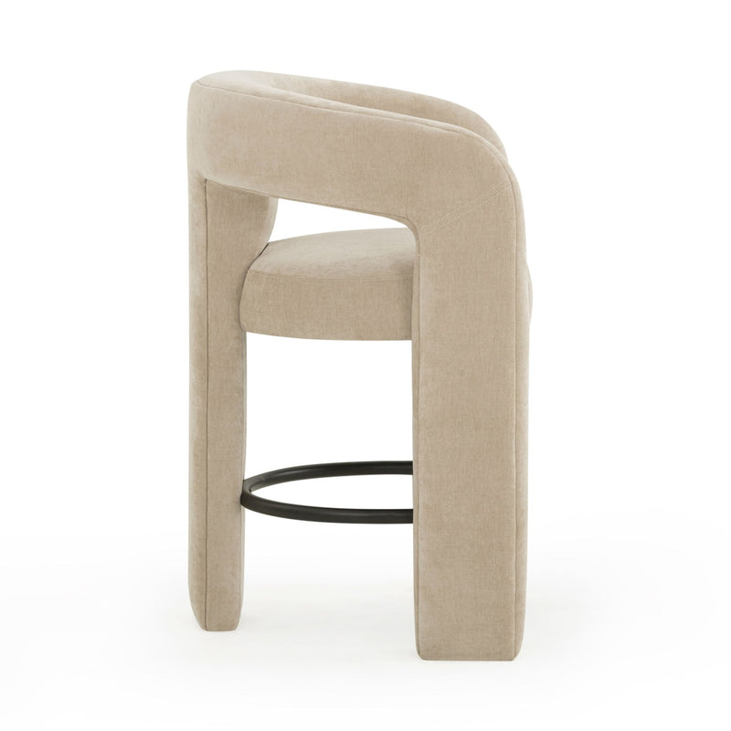Malone Taupe Performance Chenille Stool