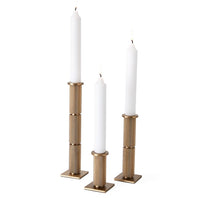 Solid Brass Candleholders, Set of 3