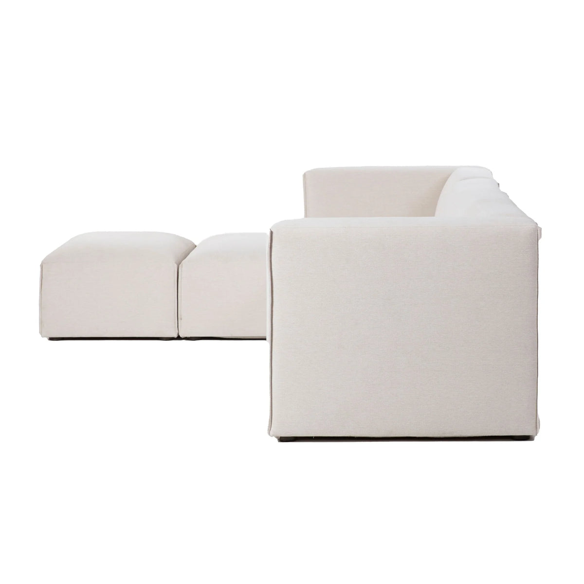 Ashlee Pebble Chenille Weave Left Modular Sectional With Ottoman
