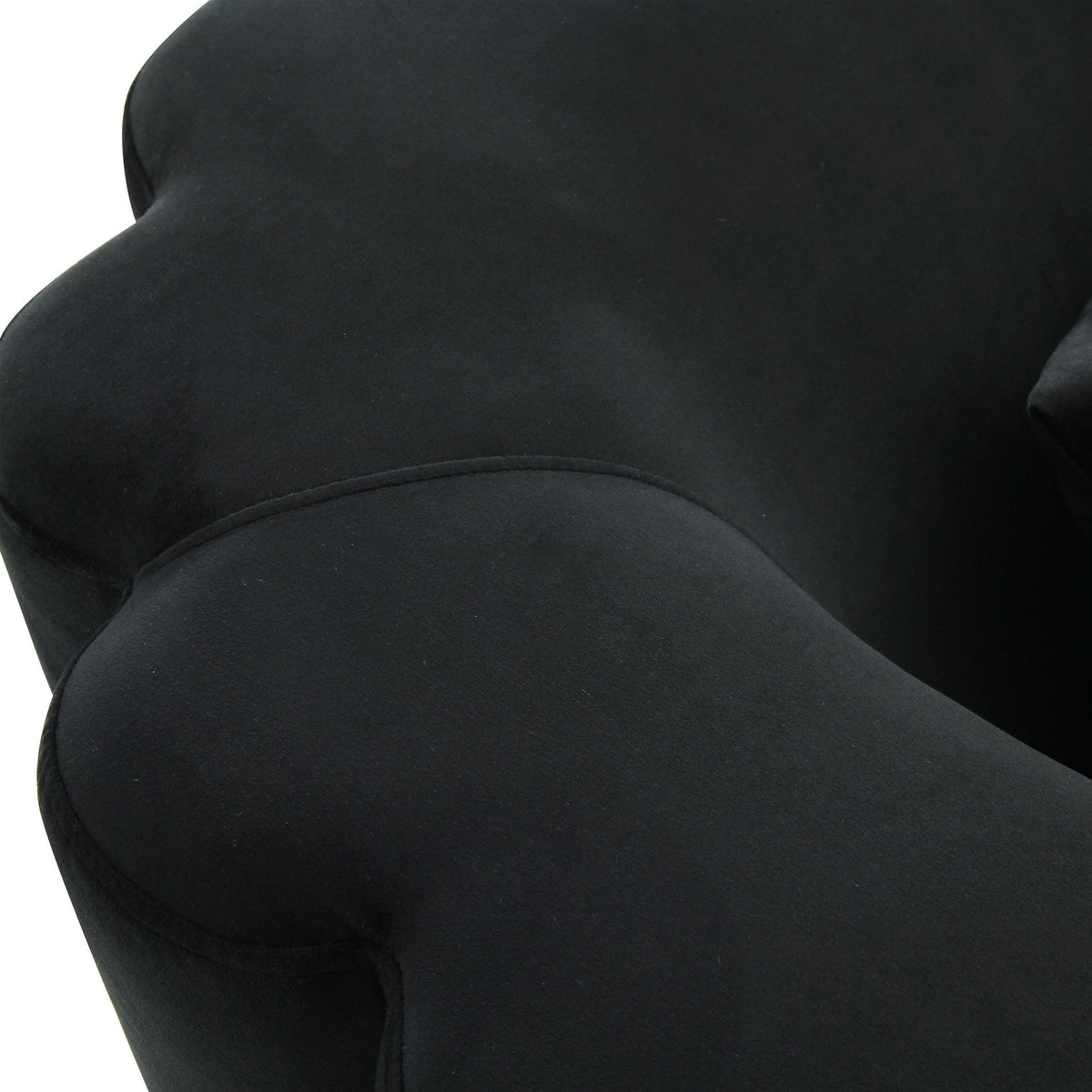 Laurent 84.3" Plush Black Velvet Sofa