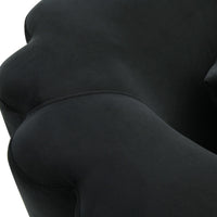 Laurent 84.3" Plush Black Velvet Sofa