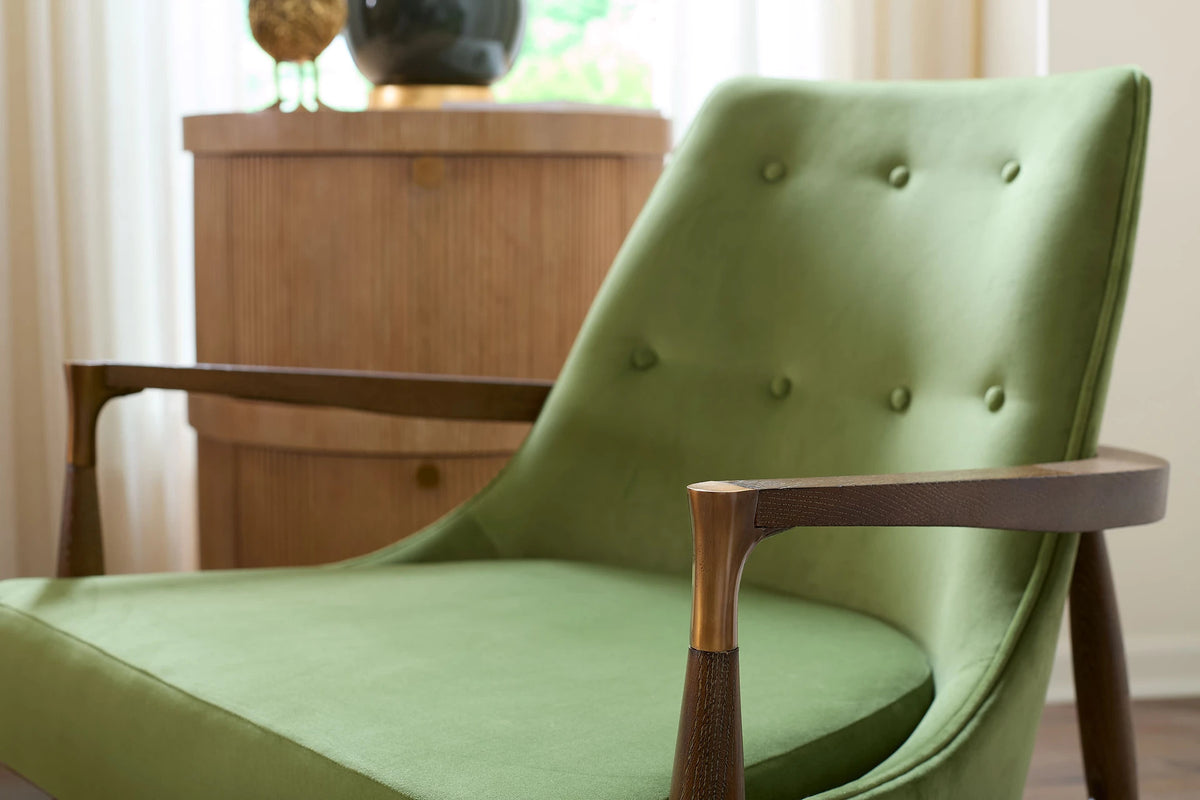 Livia Forest Green Velvet Accent Chair