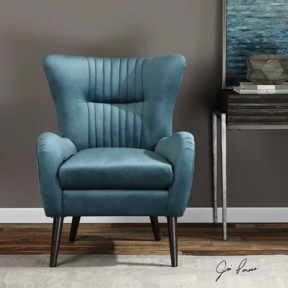 Sloane Blue Velvet Accent Chair