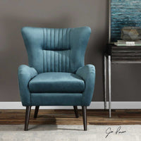 Sloane Blue Velvet Accent Chair
